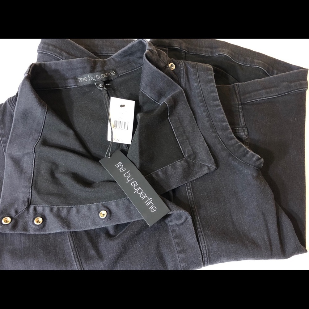 Rare NWT Fine by Superfine Black denim Raven Vest‎ - Picture 8 of 12